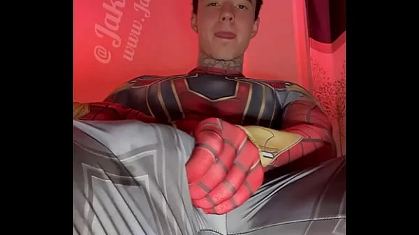 Jakipz Strokes His Massive Cock In Super Hero Costumes Before Shooting A Huge Load