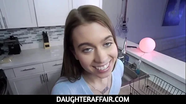 Tiny Blonde Teen stepdaughter Jill Kassidy Fucked By stepdaddy On Kitchen Counter POV