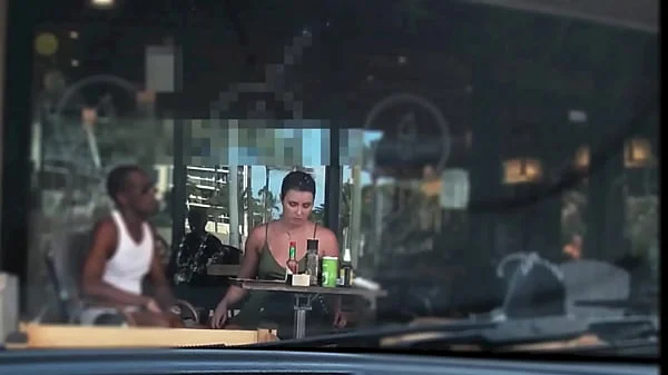 Cheating Wife #4 Part 3 - Hubby films me outside a cafe Upskirt Flashing and having an Interracial affair with a Black Man!!!