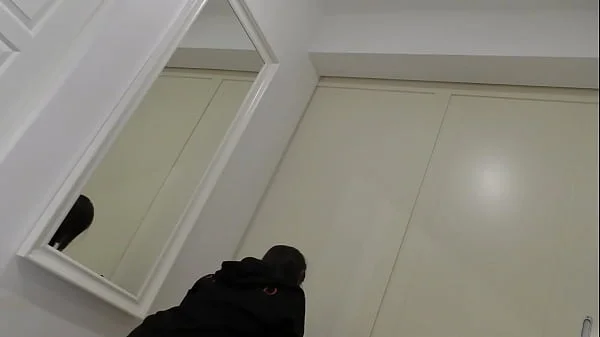 Hottest Brunette teases Delivery Man without Panties