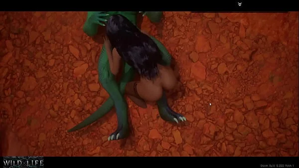 A girl is fucked by a lizard with two cocks - Wild Life