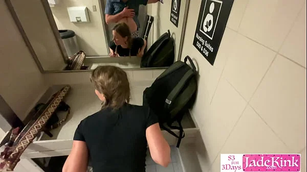 Girlfriend taken to public washroom and fucked and facialed