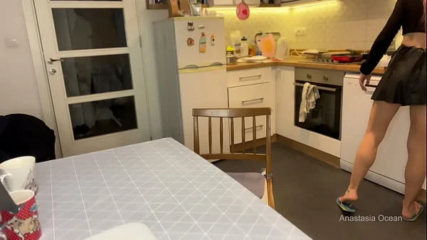 Cooking downblouse. Hotwife’s diary