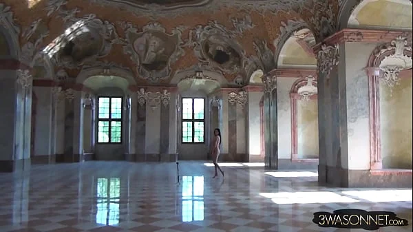 Ewa Sonnet Naked in a Monastery Colorful Version HD Full Frontal and Back Nude Walking Video