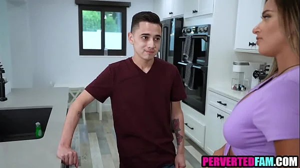 Hot step mom has crush on young step son