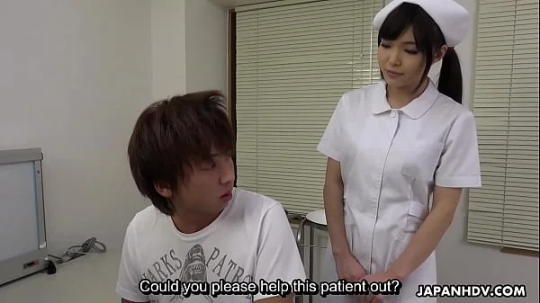 Japanese nurse Shino Aoi blows a patient's dick in the doctor's office uncensored.