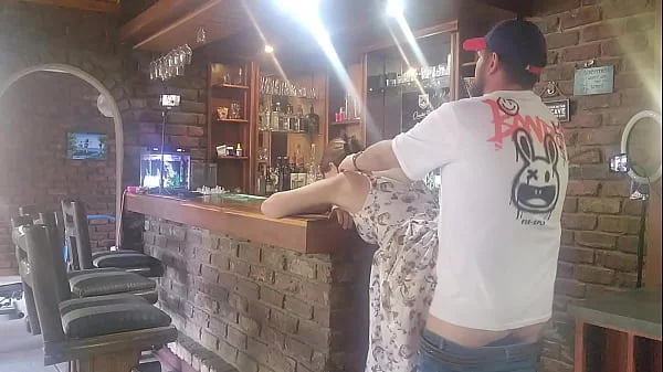 This barlady is a real cheating cum slut fucked her on the bar