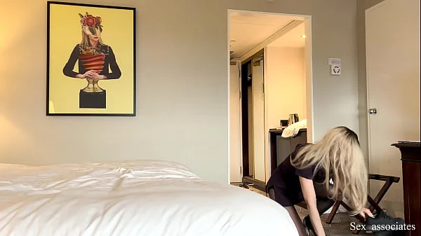 A shy Latina maid gets screwed by a guest in a British hotel