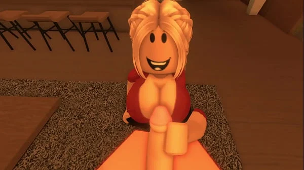 Roblox girl sucking a small cock of his royal boyfriend