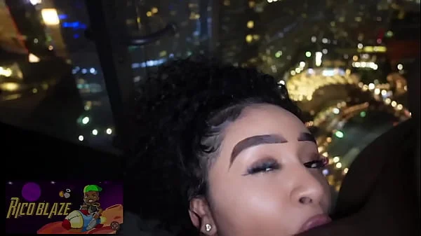 Ariel Love sucks and fucks huge dick on balcony