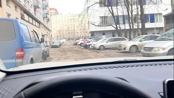 Street pickup MILF leads to hot car blowjob with mouthful of cum