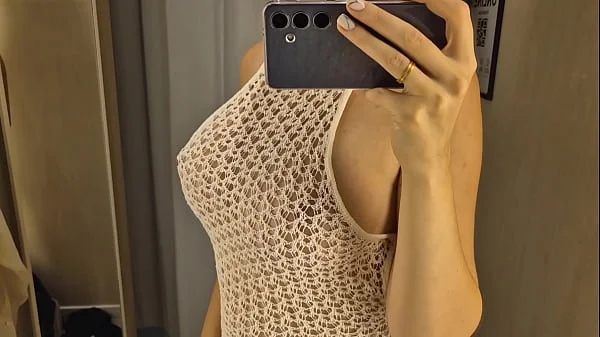 Try on haul transparent clothes, completely translucent, in the fitting room. Translucent on me