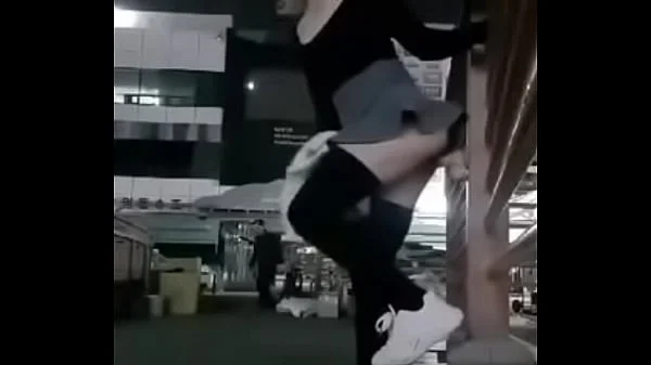 Girl fucks dildo at work