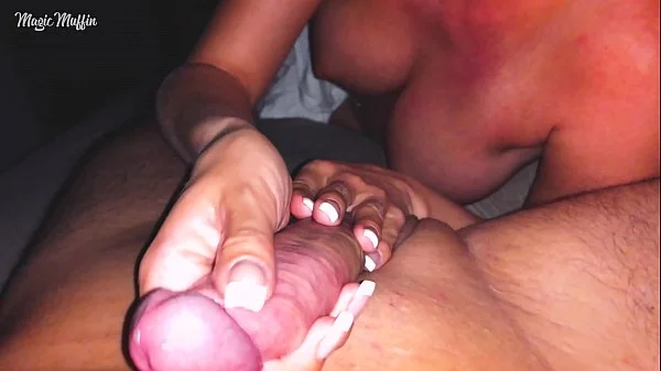 Guy woke up! Girlfriend sucks thick cock empty in the night