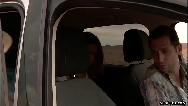 Hitchhiker bound and fucked in desert