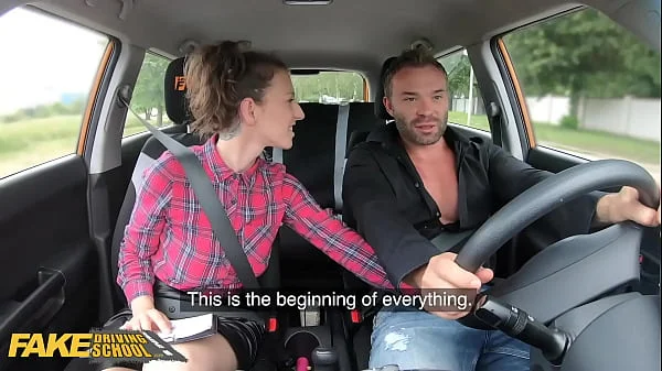 Fake Driving School Learner Buys Instructor Emilia Argan a coffee before outdoor fuck