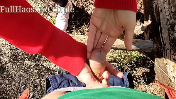 I Spy A Petite In The Woods Handjob Cock Cumshot