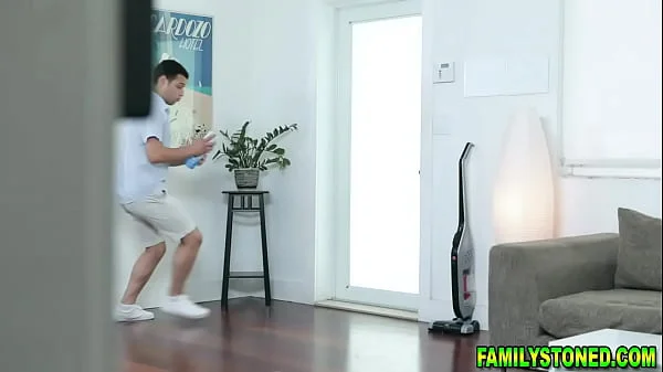 Stepmom watches as her stepdaughter gets fucked by horny stepson
