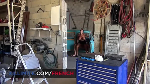 Intense sex in a garage with a busty cougar