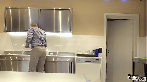 Trophy girlfriend fucked by her old sugar daddy