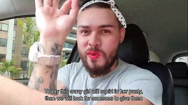 Martina was challenge to give her panty with squirt to stranger guys