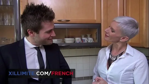 Sexy short hair milf gets sodomized in her kitchen