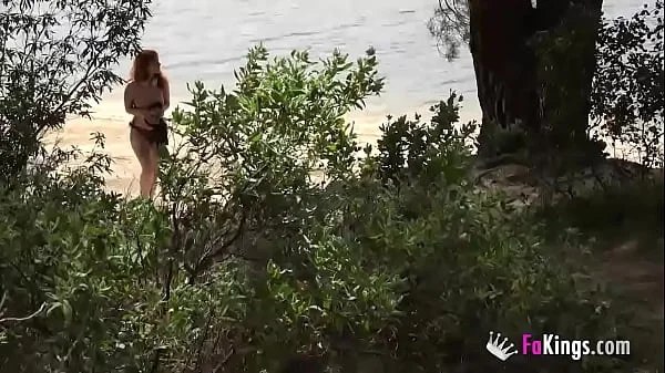 COCK HUNT! Redhead babe hunts for guys to fuck in the forest